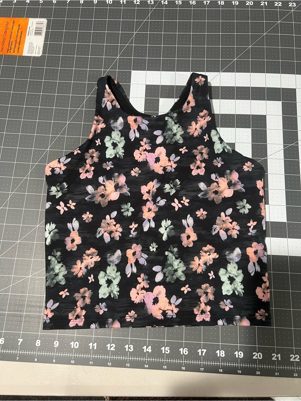 Girls Floral Black Racerback Sports Bra, size: L(10-12)